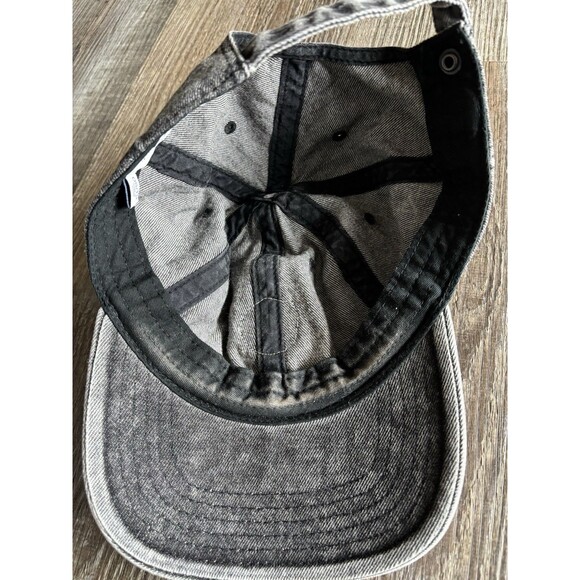 Clare V Oui Embroidered Cotton Twill Baseball Cap Faded Black Denim NWOT - Picture 8 of 9